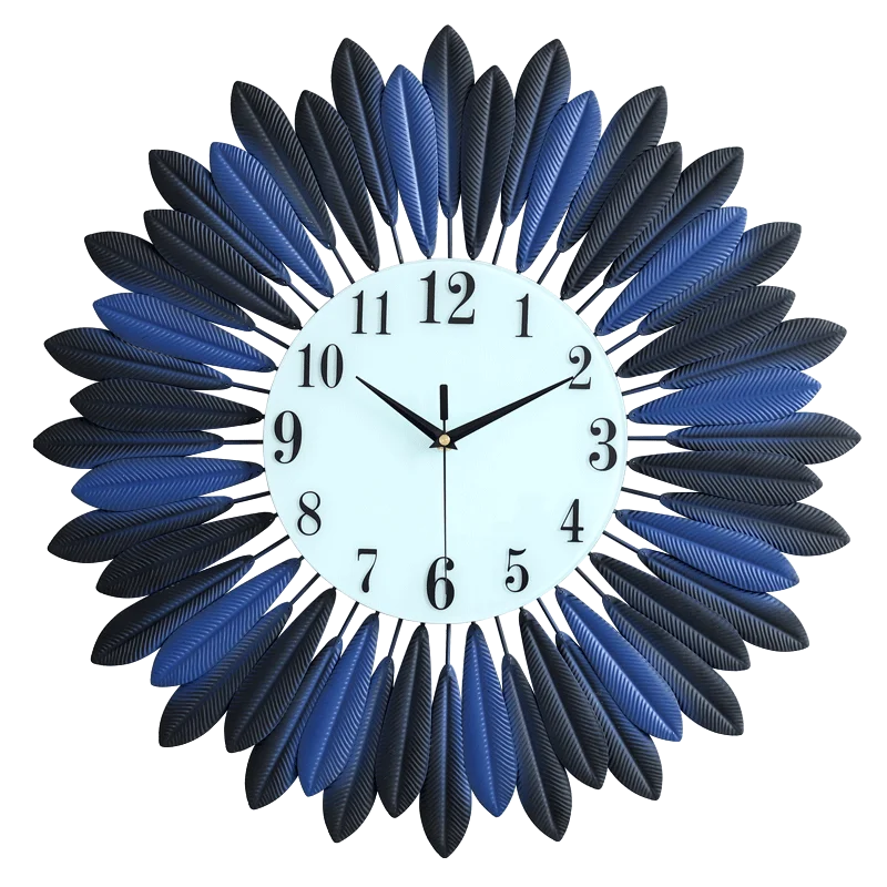 

odm/odmmodern wall clockNew Popular Design Blue Metal Round Wall Art Decor Clock Home Decoration horloge muralereloj de pared