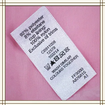 High Quality Polyester Wash Care Label For Clothing - Buy Care Label ...