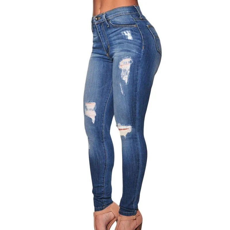 High Waist Denim Jean Woman Rip Jean - Buy High Waist Denim Jean,Rip ...