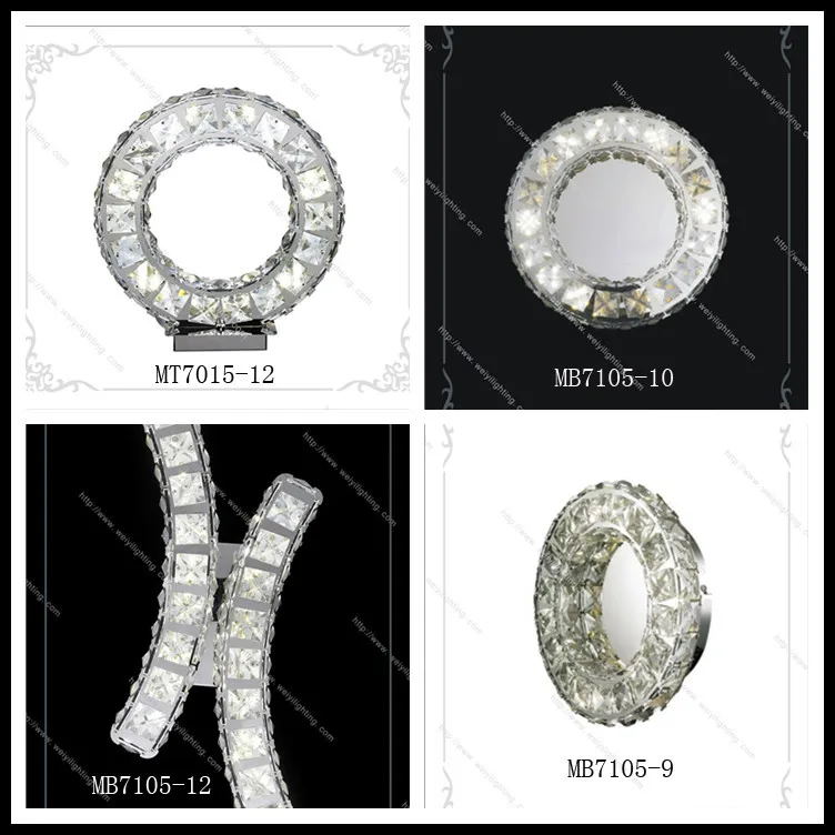 Double round rings modern led crystal chandelier 60W nature white 4000K