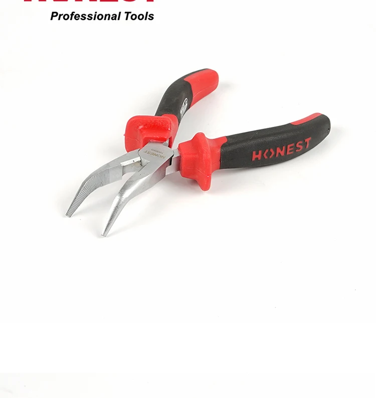 Free sample 6'' Professional Carbon Steel Hand Tools Bent Nose Finishing long clever tongs Pliers