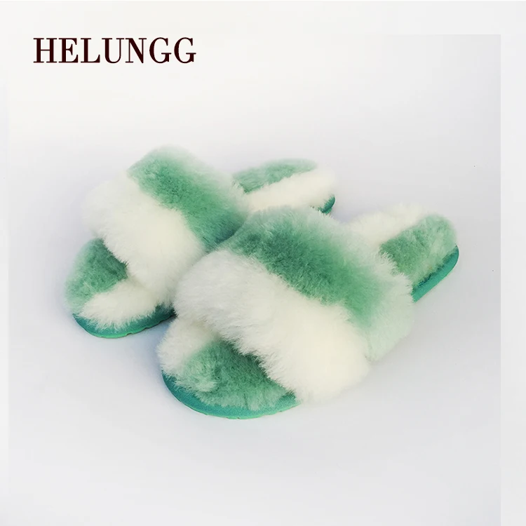 
2020 new arrival handmade chic fashionable soft warm anti skid Winter 100% Wool indoor Slippers For Women 