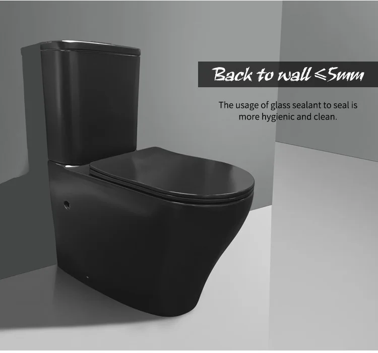 Black toilet urea seat cover 3/4.5L wels flush matte finish