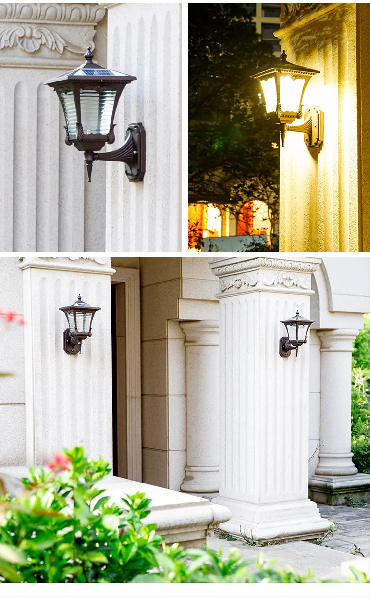 Aluminum Wireless IP55 Waterproof Led Outdoor Solar Powered Wall Light