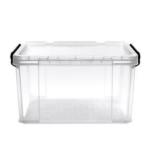 Image of clear heavy duty walmart plastic storage bins with lid