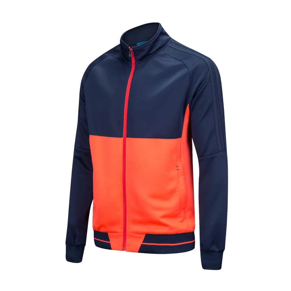

soccer jacket football track suit wind coat sportswear training warm up jacket, Navy/orange