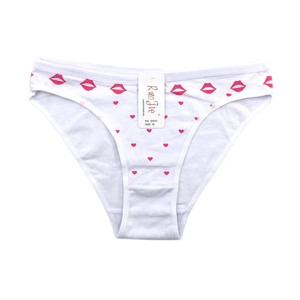 67217 Six Color Young Little Young Girl Panties Cotton Printed Love