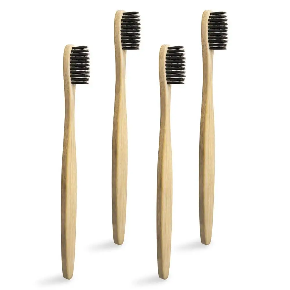 

Wholesale 100% Organic Biodegradable Nylon 4 Bamboo Charcoal Toothbrush Custom Logo, Bamboo natural
