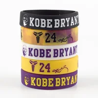 

Custom black Mamba Jiu jewelry avatar inspirational wide version coloring basketball sports silicone bracelet