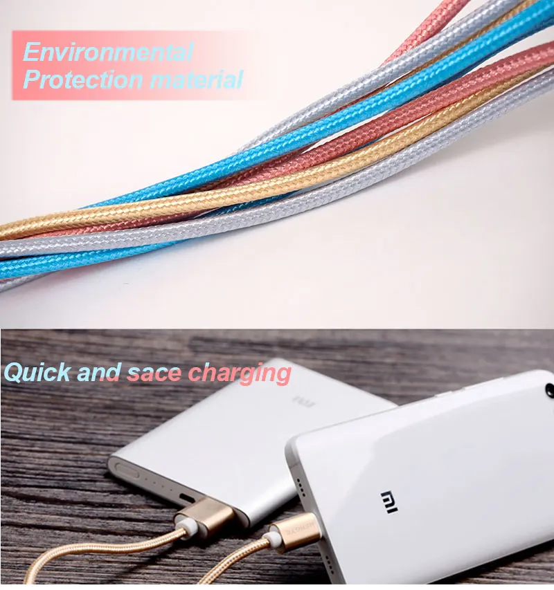 Hengye 1M 3FT Nylon Braided Cord 2A Metal Charger Data Sync Charging Usb Type C Cable 3.0
