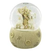Button Corner Teddy Resin Custom Snow Globe in Gift Box