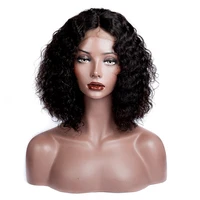 

94235 Loose Wave Closure Wig 14 Inch Jerry Curly Lace Front Short Hair Bob Wigs For Black White Women 150% Density