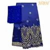 high quality African george lace fabric with tulle indian george wrapper with 2yards tulle for blouse