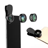 Universal Clip 3in1 Fisheye fish eye Lens + Wide Angle + Macro Mobile Phone Lens photo Kit Set for iPhone 6 4 4S 5 5S Samsung S4