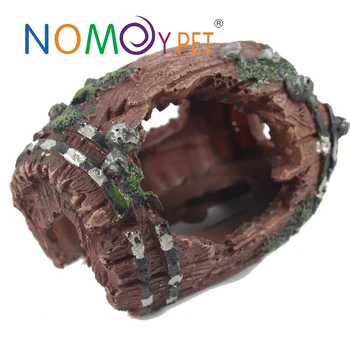 Nomo Antique Unique Simulation Aquarium Resin Barrel Wreckage