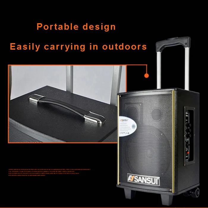 Low Pricing! Sansui Sa108 8inch Portable Speaker With Microphone