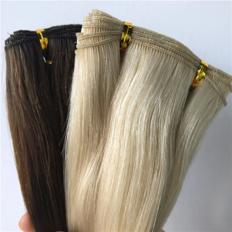 

USA Popular New Style Double Drawn Virgin Cuticle Handtied Weft Hair Extension