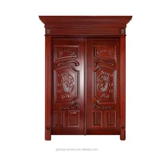 Principale vo&ucirc;t&eacute;e d'entr&eacute;e en bois v&eacute;ritable en bois double porte conceptions rondes en kerala