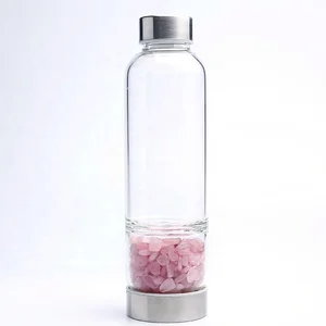 Image of Natural Elixir Quartz Gemstone Crystal Water Bottle Custom Logo