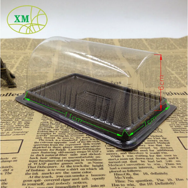 
High grade cake tray blister packaging design black plastic food disposable container 