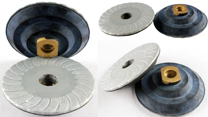m14 rubber base adapter vacuum brazed diamond polishing pad