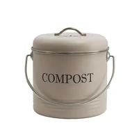 

Wholesale Garden or Home Indoor 1 Gallon Powder Coated Galvanized Steel Countertop Kitchen Compost Bin