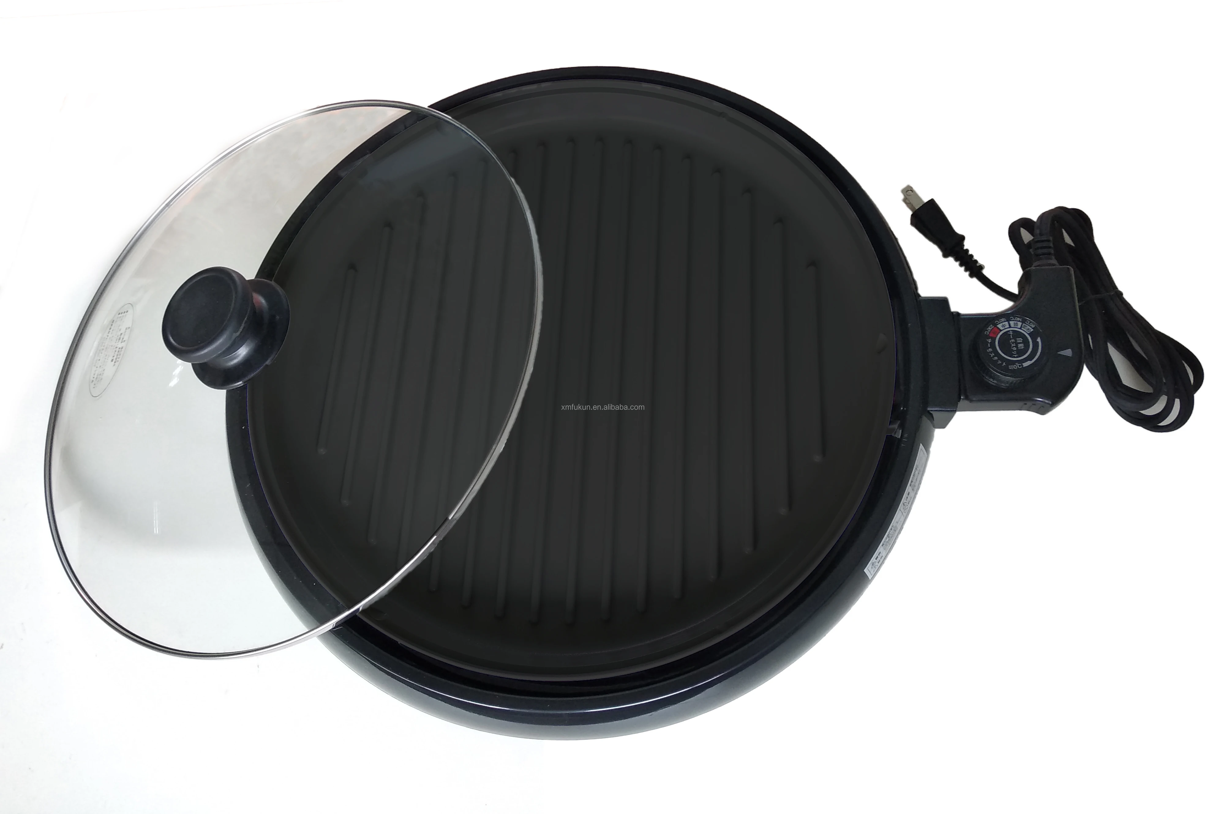 Electric Non-stick Coating Flat Pan Round Griddle With Lid - Buy ...