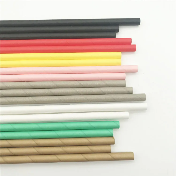 

10000pcs Factory ready to ship solid color biodegradable paper drinking straw disposable paper straws, As picture
