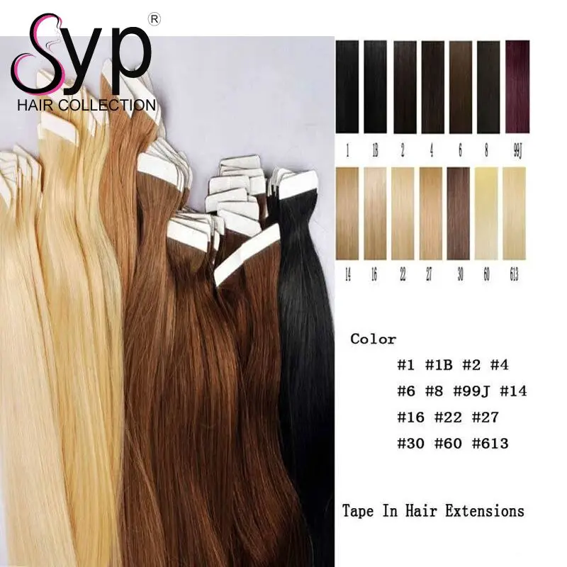 

Hot Sale #27 #613 #60 #99j #2 #30 Piano Color Skin Weft Tape In Hair Extensions Virgin Human Hair Skin Invisible Tape Hair