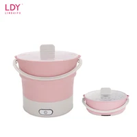 

LDY 2019 Foldable FDA Food Grade Silicone Electric cooker Hot Pot with Fast Boiling for Camping and Travel foldable pot