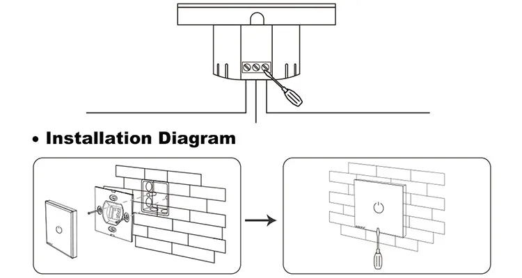 1 way touch switch схема подключения