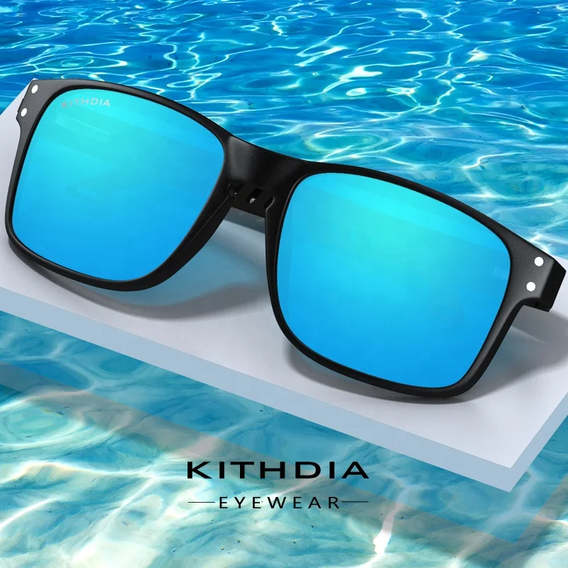 

Kithdia Luxury Ebony Wood Sunglasses Polarized Wooden Brand Designer Mirrored Square Bamboo Sun Glasses For Women/Men
