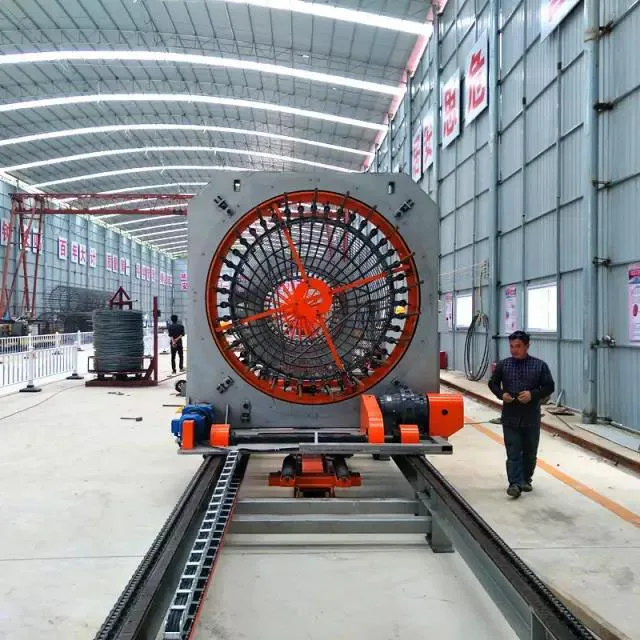 
Fully automatic cylindrical pile cage making / welding/assembling machine with variable pitch welded spiral wrap 