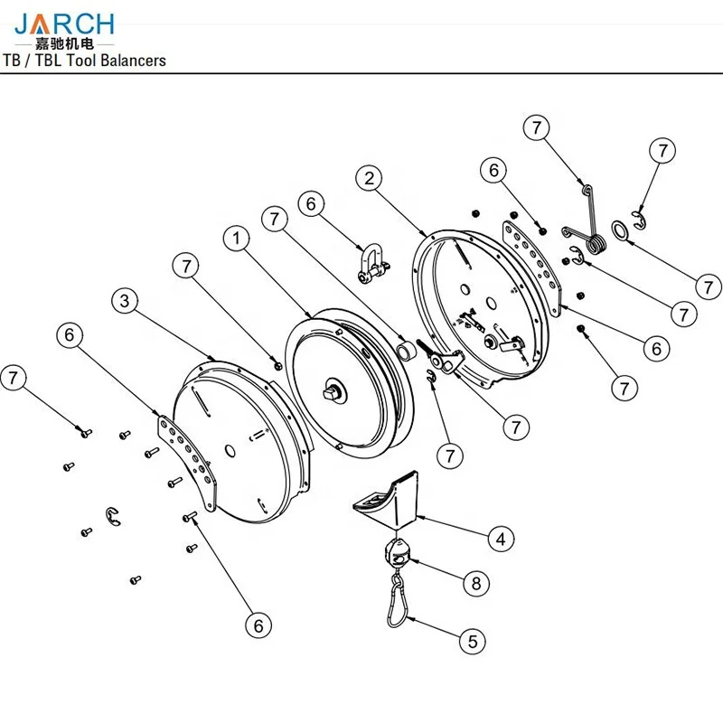 Safety Tool Clip Cable Stop Heavy Duty Spring Retractable Tool Balancer