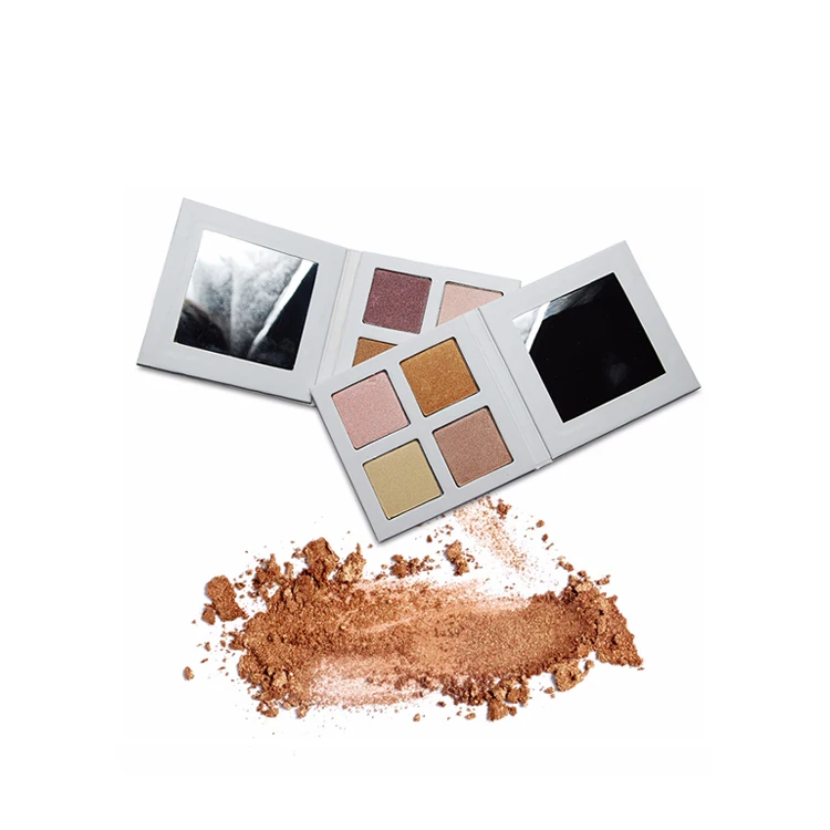Wholesale Accept Small Orders 4 Colors Private Label Makeup Powder Highlighter Palette