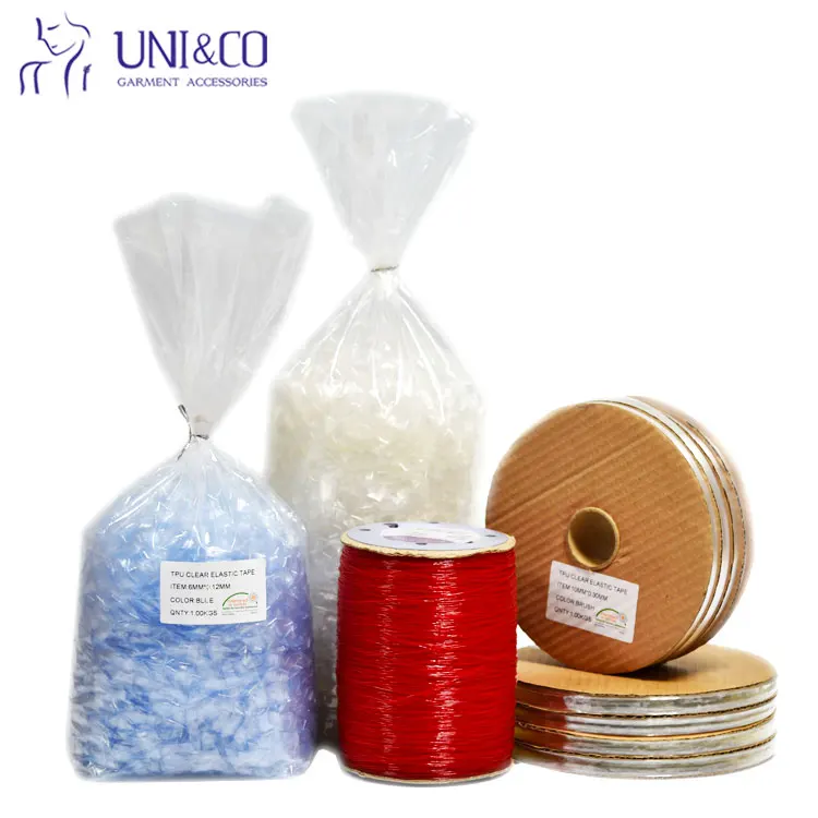 

TPU clear elastic tape Mobilon elastic tape for knitting garment shoulder elastic with interlining