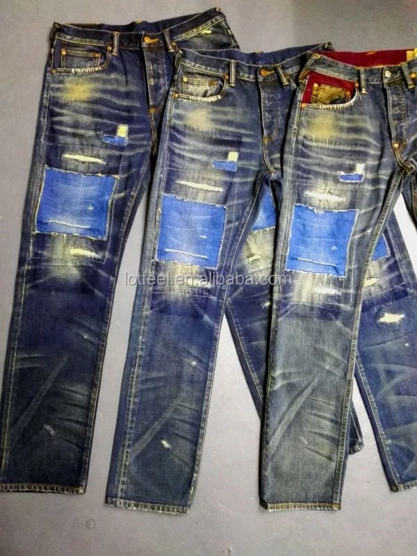 black damaged jeans