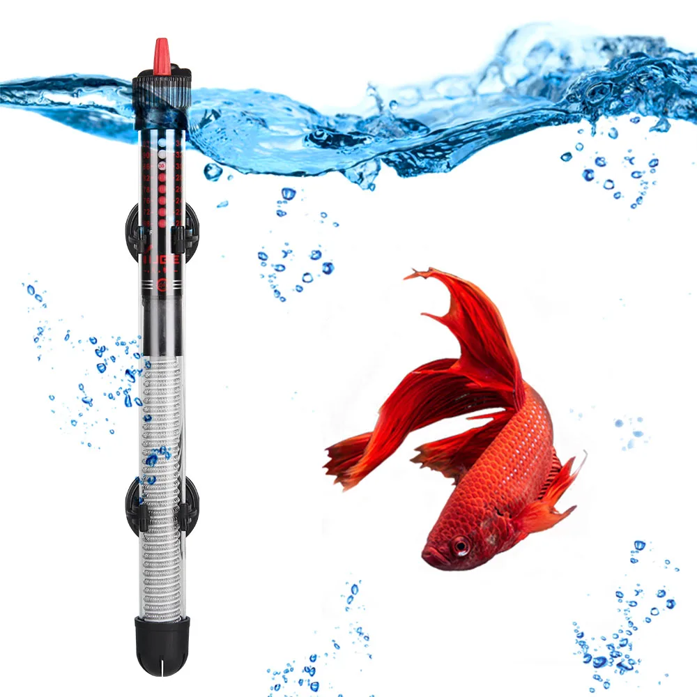 

110v-220v Adjustable Temperature Thermostat Heater Rod 25W/ 50W/ 100W/ 200W/ 300W Submersible Aquarium Fish Tank Water Heat, As show
