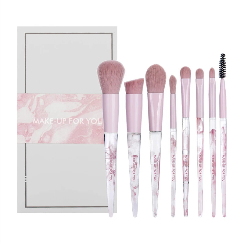 Smoky Acrylic Handle Makeup Brush Set