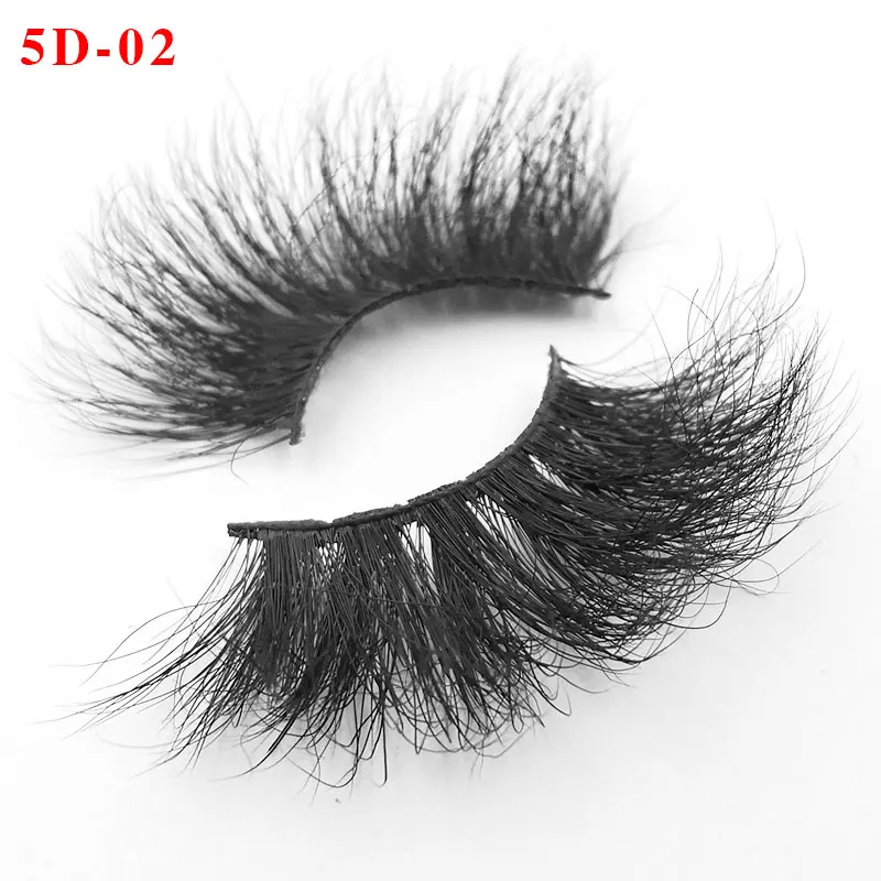 

new 100% handmade real mink fur false eyelash 5D strip mink lashes thick fake faux eyelashes