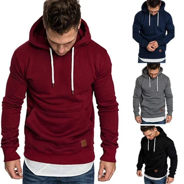 

Wholesale Mens Pure Color Outdoor Sports Hoodies Fashion Sweatshirts, White,yellow,black,dark gray,army green,light grya,khaki, wine red