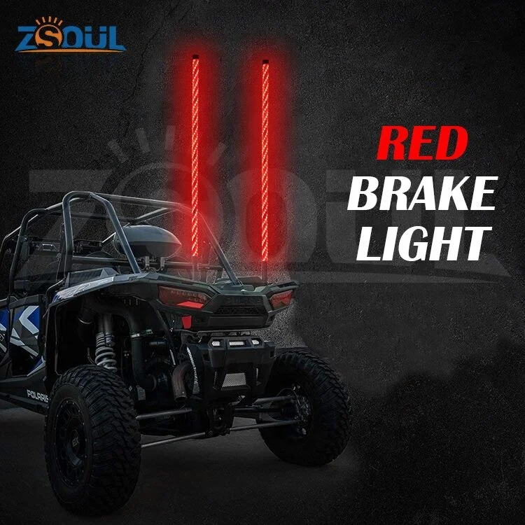 Newest! Atv Utv Boat Bike Buggy Led Whip Flag Combo Set With Turn Light