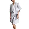 Wholesale Women and Men 100% flax Bath Robes Linen Kimono Bathrobe