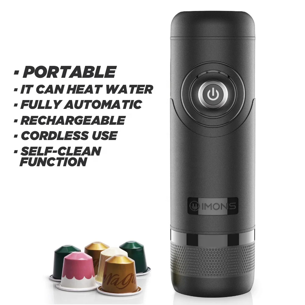 
Portable espresso machine coffee maker travel CAN HEAT WATER for indoor outdoor Nespresso capsule 