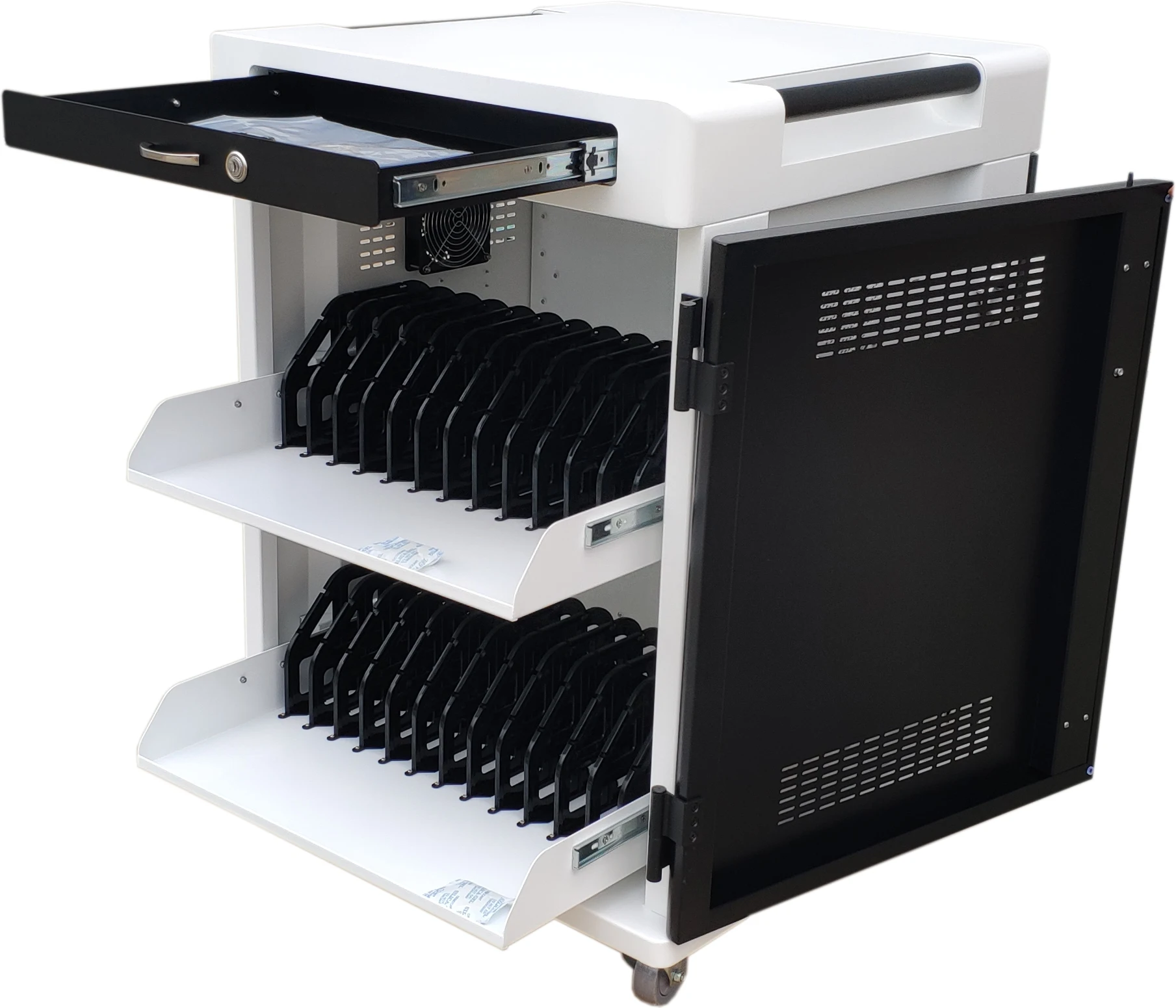 Top Quality 24 Outlets Computer Charging Carts On Wheels Tablet Charging Mobile Computer