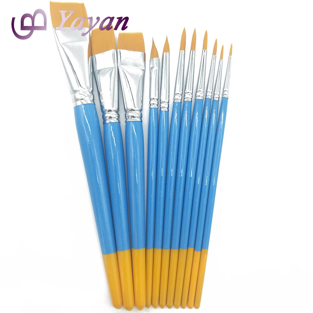 High Quality Paint Brushes Set Gold Hair Art Paintbrushes Set/11 Pcs