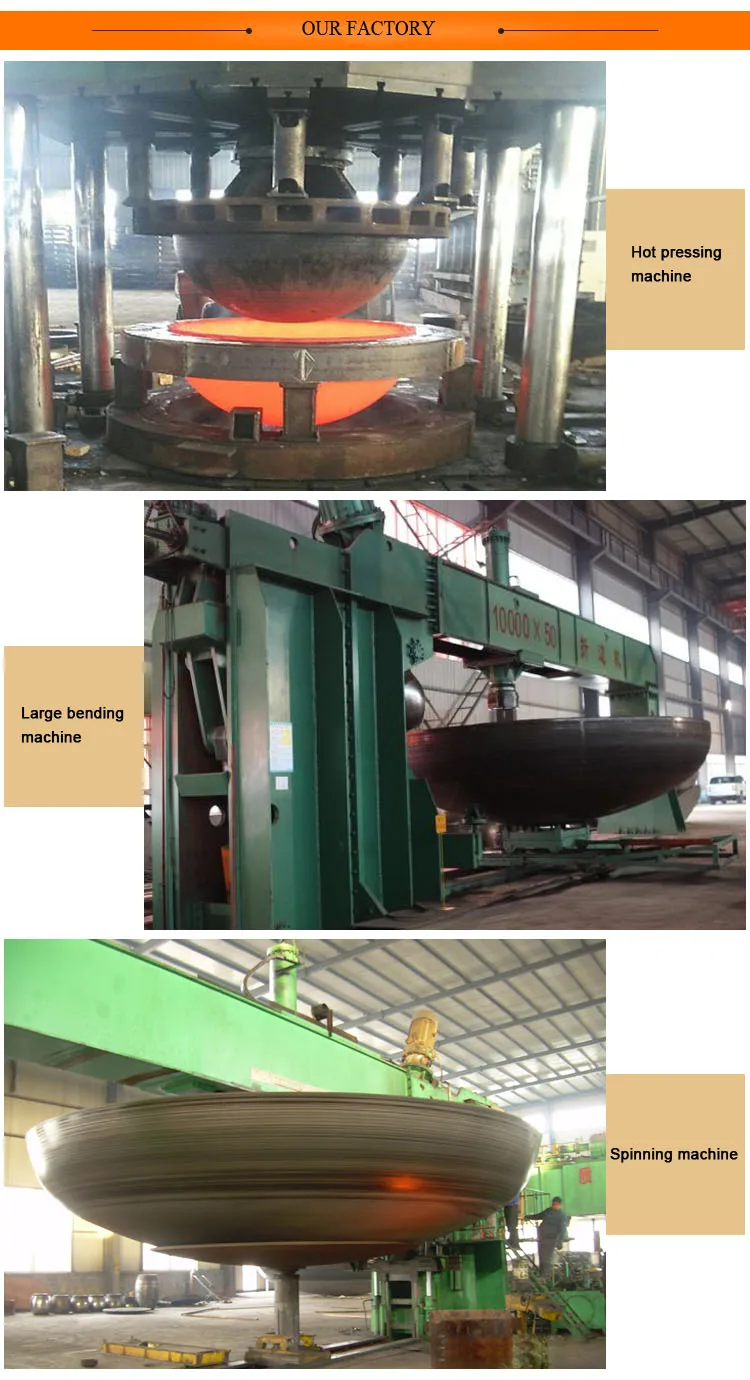 2:1 Semi-Elliptical Dished End Heads Elliptical Bottoms Forging Casting Techniques Oil Gas Steel Iron Bronze Titanium Polished