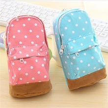 Cute Korea stationery big capacity pencil case Dot pattern wallet font b school b font supplies