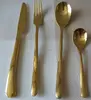 New design golden color stainless steel spoon fork knife set
