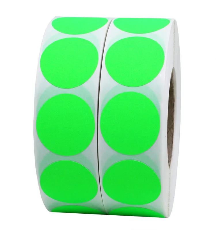 Hybsk 1 Inch Round Blank Fluorescence Green Shooting Target Total 1000 Adhesive Dots Per Roll 6575